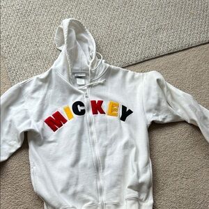 Disney White Hoodie with Mickey Lettering